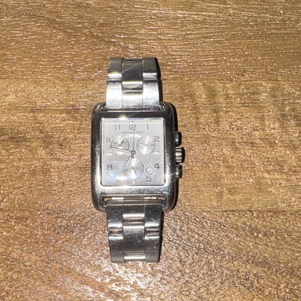 Michael Kors Silver Rectangular Watch